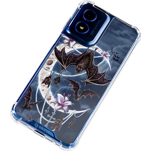 Gothic Moon with Bats and Flowers by Sarah Richter Moto G 5G (2024) Clear Case