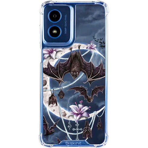 Gothic Moon with Bats and Flowers by Sarah Richter Moto G Play 4G (2024) Clear Case