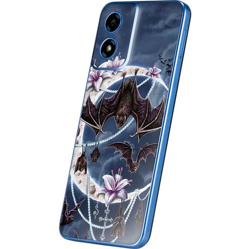 Gothic Moon with Bats and Flowers by Sarah Richter Moto G Play 4G (2024) Skin