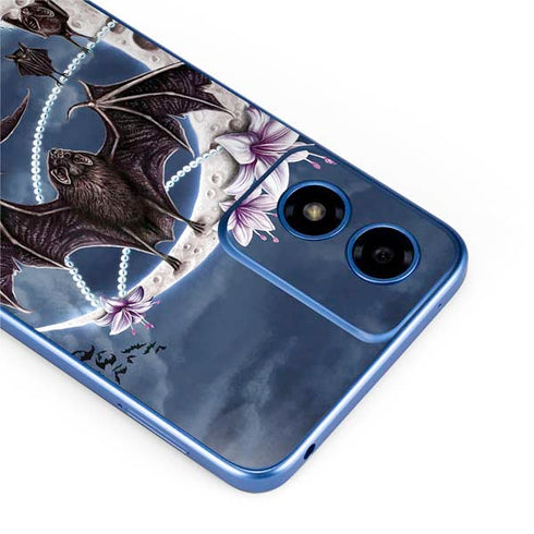 Gothic Moon with Bats and Flowers by Sarah Richter Moto G Play 4G (2024) Skin