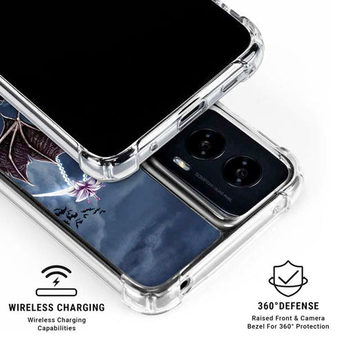 Gothic Moon with Bats and Flowers by Sarah Richter Moto G Power 5G (2024) Clear Case