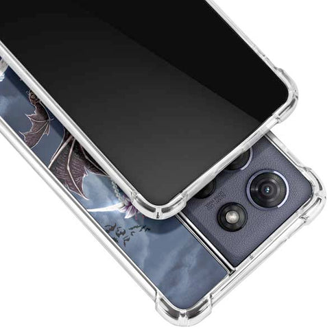 Gothic Moon with Bats and Flowers by Sarah Richter Moto G Stylus 5G (2025) Clear Case