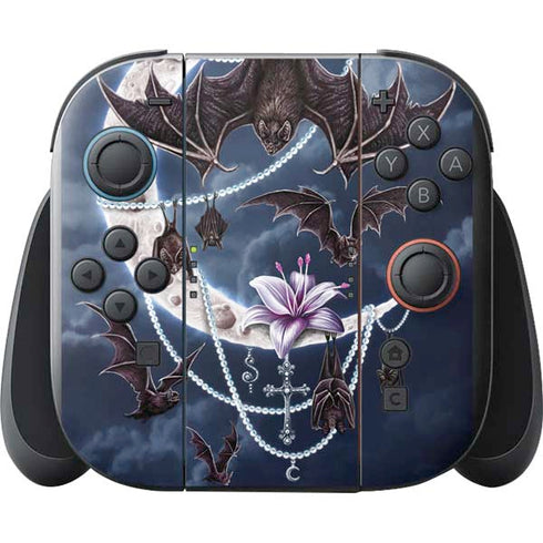 Gothic Moon with Bats and Flowers by Sarah Richter Nintendo Switch 2 (2025) with Joy-Con Skin