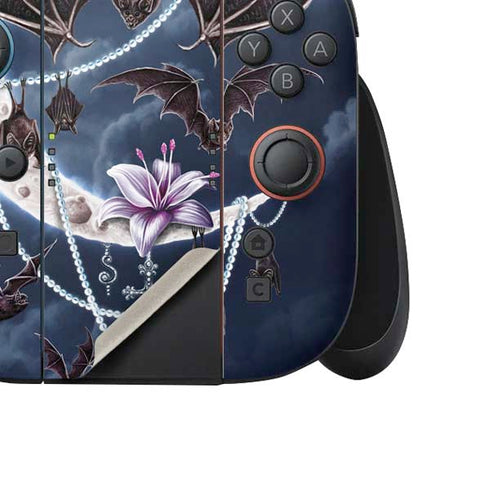 Gothic Moon with Bats and Flowers by Sarah Richter Nintendo Switch 2 (2025) Joy-Con Controller Skin