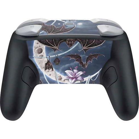 Gothic Moon with Bats and Flowers by Sarah Richter Nintendo Switch 2 (2025) Pro Controller Skin