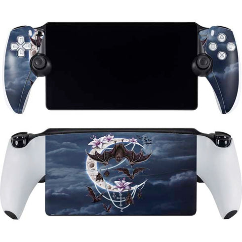 Gothic Moon with Bats and Flowers by Sarah Richter PlayStation Portal Remote Player Skin