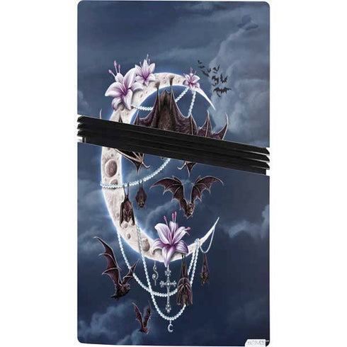 Gothic Moon with Bats and Flowers by Sarah Richter PS5 Pro Bundle Skin