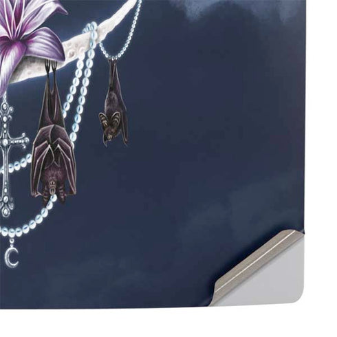 Gothic Moon with Bats and Flowers by Sarah Richter PS5 Pro Console Skin