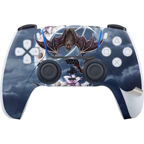 Gothic Moon with Bats and Flowers by Sarah Richter PS5 Pro Disk Bundle Skin