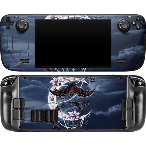 Gothic Moon with Bats and Flowers by Sarah Richter Steam Deck Handheld Gaming Computer OLED Skin