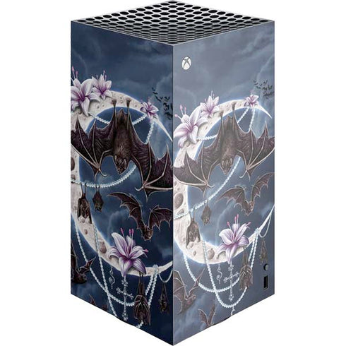 Gothic Moon with Bats and Flowers by Sarah Richter XBox Series X Digital Edition Console Skin