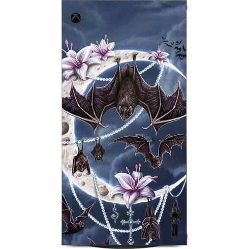 Gothic Moon with Bats and Flowers by Sarah Richter XBox Series X Digital Edition Console Skin