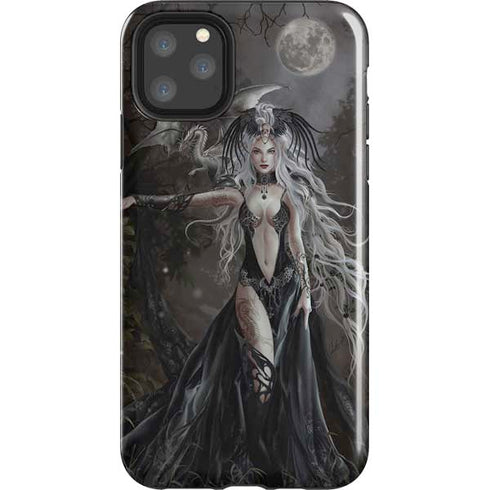 Gothic Princess with Silver Dragon by Nene Thomas iPhone Cases