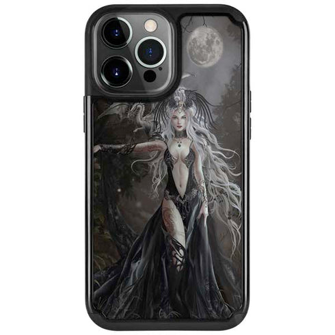 Gothic Princess with Silver Dragon by Nene Thomas iPhone Cases
