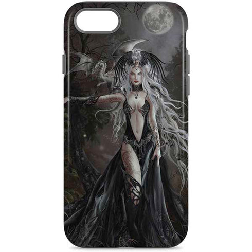 Gothic Princess with Silver Dragon by Nene Thomas iPhone Cases