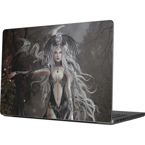Gothic Princess with Silver Dragon by Nene Thomas Apple MacBook Pro 14-inch Skin