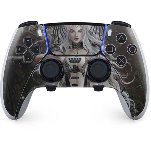 Gothic Princess with Silver Dragon by Nene Thomas PS5 DualSense Edge Pro Controller Skin