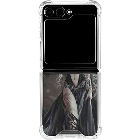 Gothic Princess with Silver Dragon by Nene Thomas Galaxy Z Flip6 Clear Case
