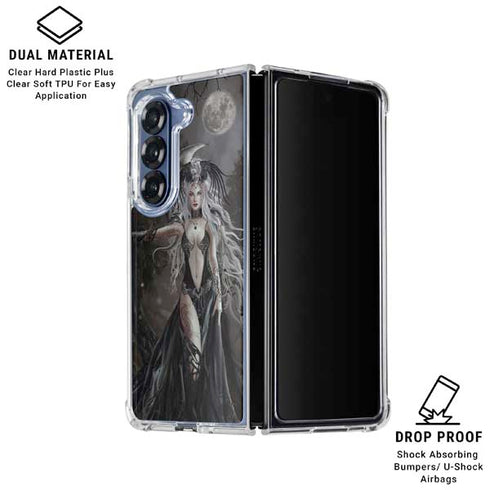 Gothic Princess with Silver Dragon by Nene Thomas Galaxy Z Fold6 Clear Case
