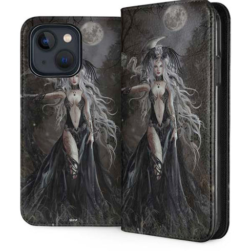 Gothic Princess with Silver Dragon by Nene Thomas iPhone 14 Folio Case