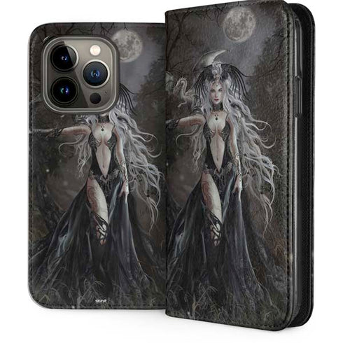 Gothic Princess with Silver Dragon by Nene Thomas iPhone 14 Pro Folio Case