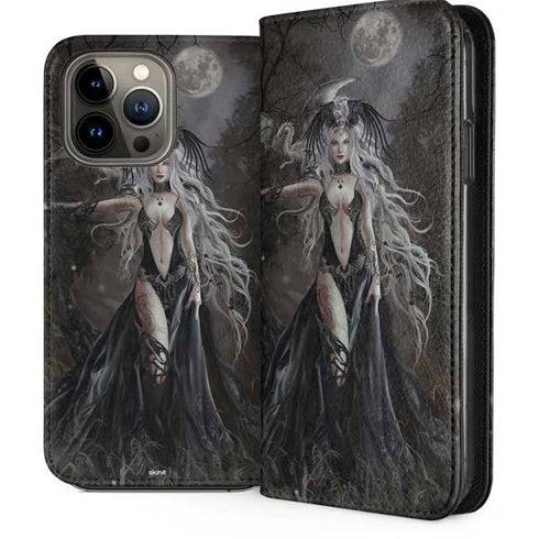 Gothic Princess with Silver Dragon by Nene Thomas iPhone 14 Pro Max Folio Case