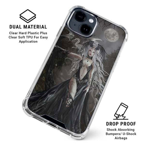 Gothic Princess with Silver Dragon by Nene Thomas iPhone 15 Clear Case