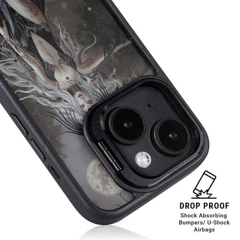 Gothic Princess with Silver Dragon by Nene Thomas iPhone 15 Plus Kickstand Case