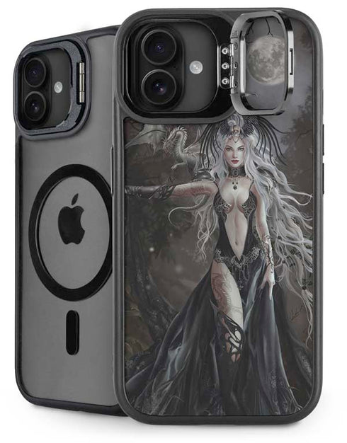 Gothic Princess with Silver Dragon by Nene Thomas iPhone 16 Kickstand Case