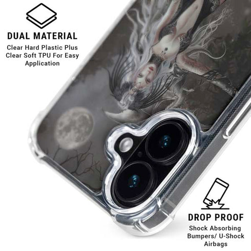 Gothic Princess with Silver Dragon by Nene Thomas iPhone 16 Plus Clear Case