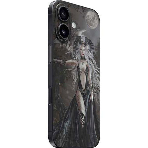 Gothic Princess with Silver Dragon by Nene Thomas iPhone 16 Skin