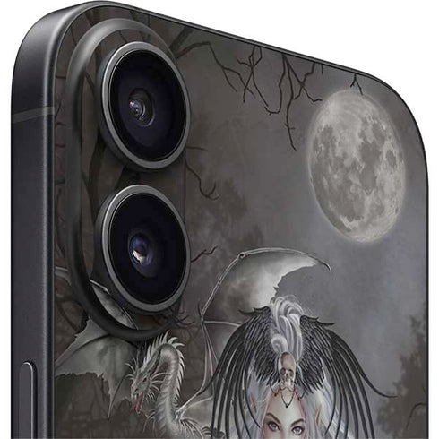 Gothic Princess with Silver Dragon by Nene Thomas iPhone 16 Skin