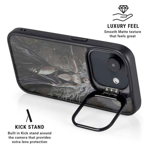 Gothic Princess with Silver Dragon by Nene Thomas iPhone 16e Kickstand Case