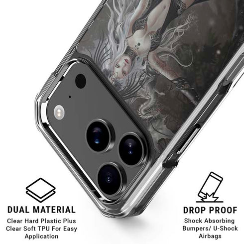 Gothic Princess with Silver Dragon by Nene Thomas iPhone 18 Pro Clear Case