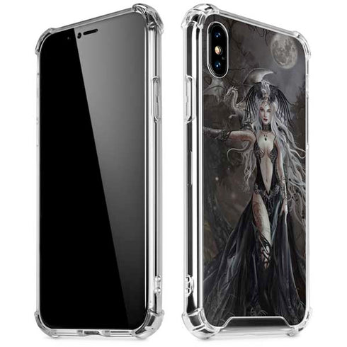 Gothic Princess with Silver Dragon by Nene Thomas iPhone X/XS Clear Case