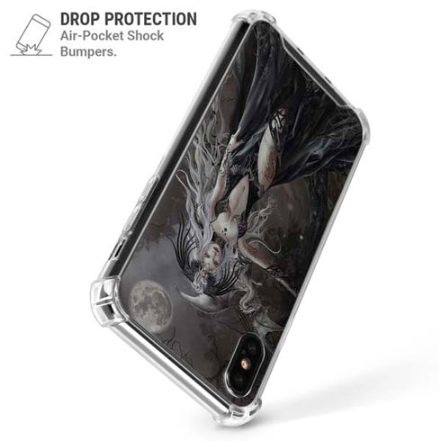 Gothic Princess with Silver Dragon by Nene Thomas iPhone X/XS Clear Case