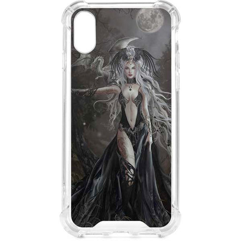 Gothic Princess with Silver Dragon by Nene Thomas iPhone XS Clear Case