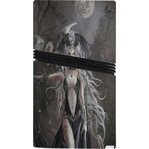 Gothic Princess with Silver Dragon by Nene Thomas PS5 Pro Console Skin