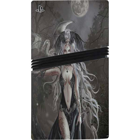 Gothic Princess with Silver Dragon by Nene Thomas PS5 Pro Disk Bundle Skin