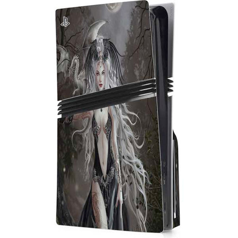 Gothic Princess with Silver Dragon by Nene Thomas PS5 Pro Disk Console Skin