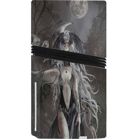 Gothic Princess with Silver Dragon by Nene Thomas PS5 Pro Disk Console Skin