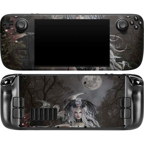 Gothic Princess with Silver Dragon by Nene Thomas Steam Deck Handheld Gaming Computer OLED Skin