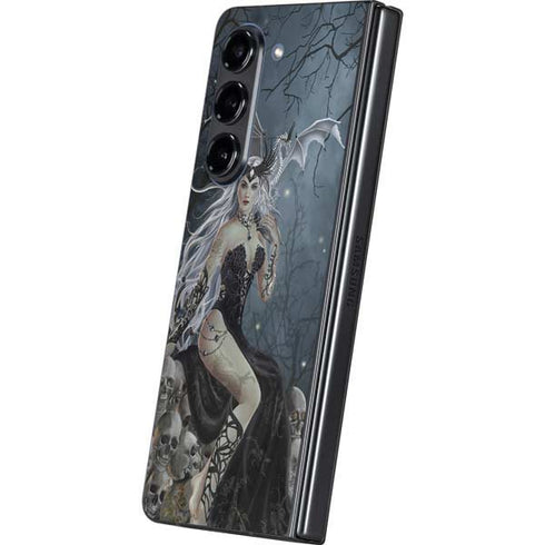 Gothic Queen with Silver Dragon by Nene Thomas Galaxy Z Fold5 5G Skin