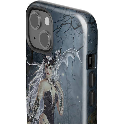 Gothic Queen with Silver Dragon by Nene Thomas iPhone 15 Impact Case