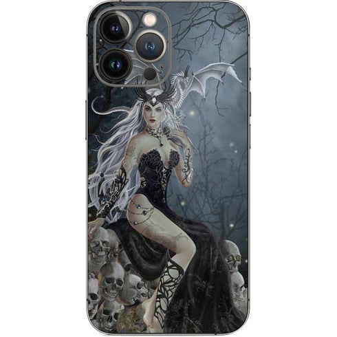 Gothic Queen with Silver Dragon by Nene Thomas iPhone 15 Pro Max Skin