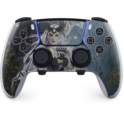 Gothic Queen with Silver Dragon by Nene Thomas PS5 DualSense Edge Pro Controller Skin