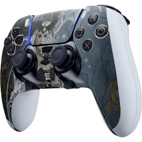 Gothic Queen with Silver Dragon by Nene Thomas PS5 DualSense Edge Pro Controller Skin