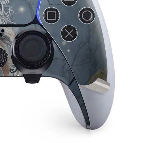 Gothic Queen with Silver Dragon by Nene Thomas PS5 DualSense Edge Pro Controller Skin