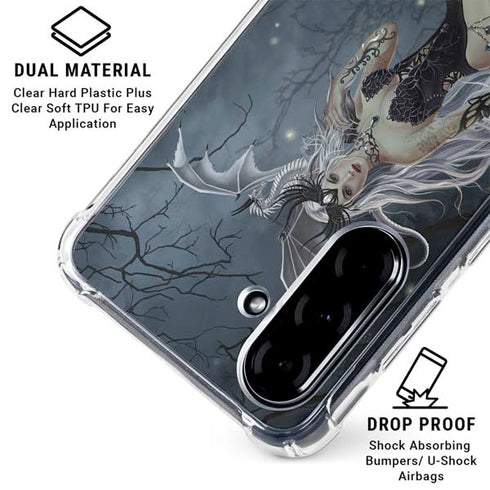 Gothic Queen with Silver Dragon by Nene Thomas Galaxy A36 5G Clear Case