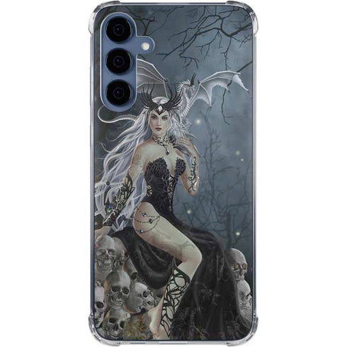 Gothic Queen with Silver Dragon by Nene Thomas Galaxy A55 5G Clear Case